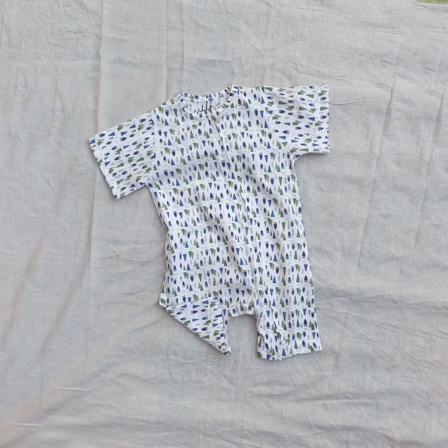 Tree Cotton Zip Half Romper (Copy)