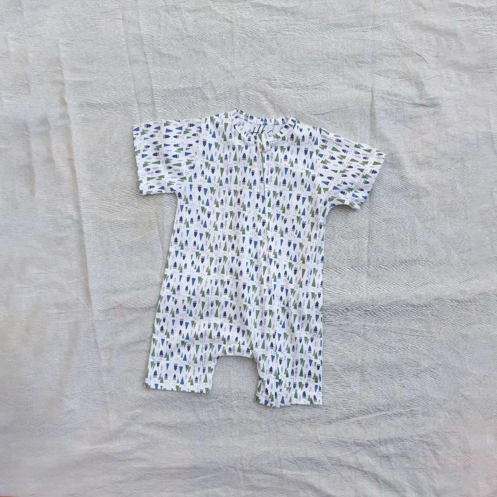 Tree Cotton Zip Half Romper (Copy)
