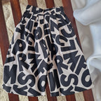Black Tee with Printed Tapered Pants