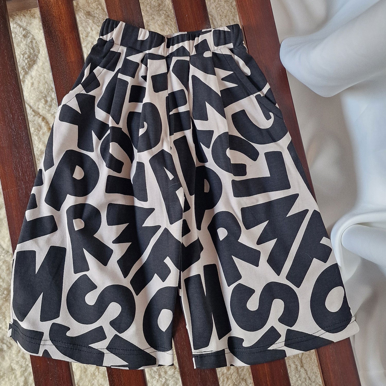 Black Tee with Printed Tapered Pants