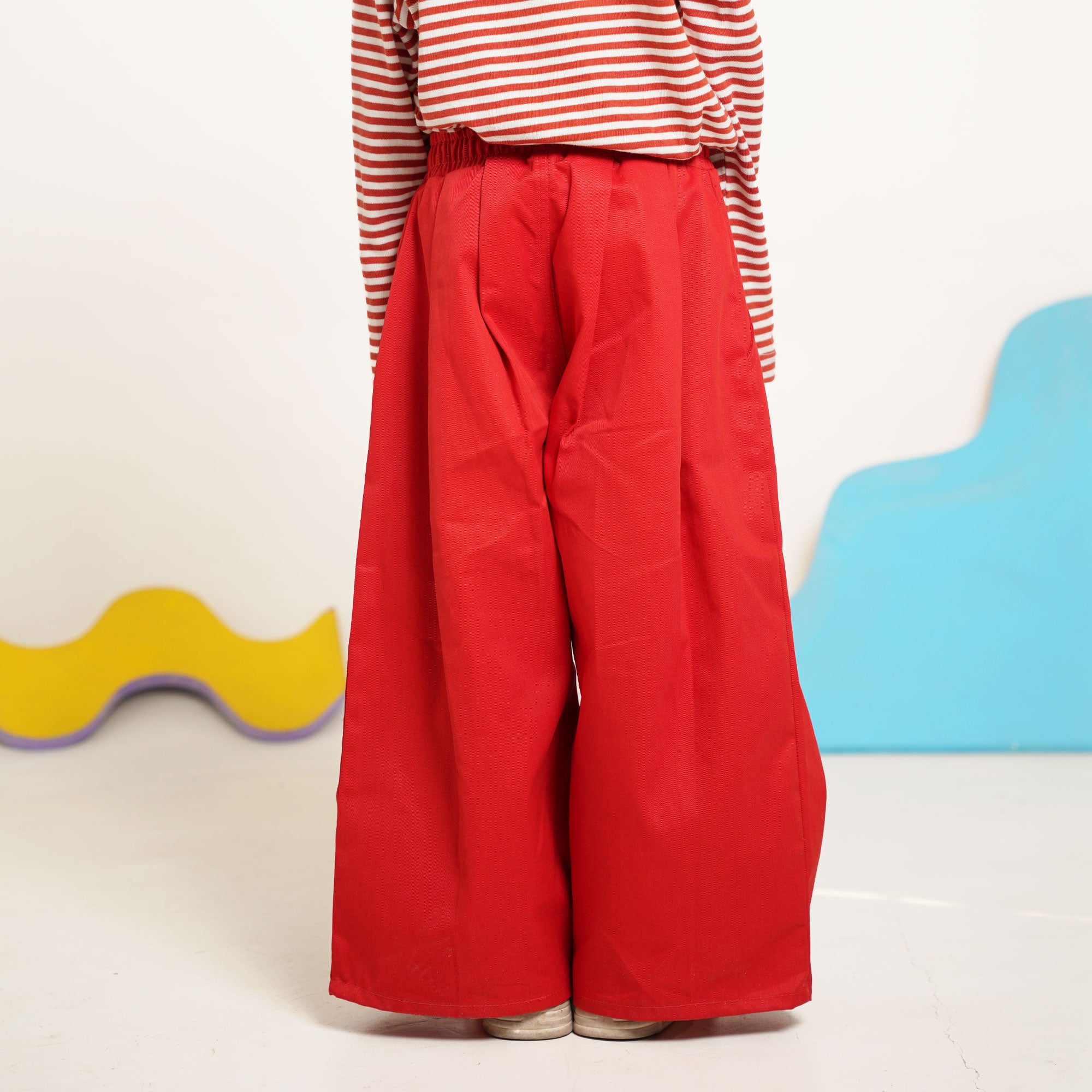 Burgundy Wide-Leg Trousers