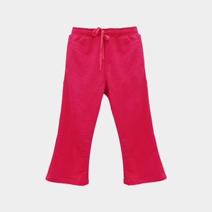 Girls Hot Pink Terry Sweatshirt & Trouser Set