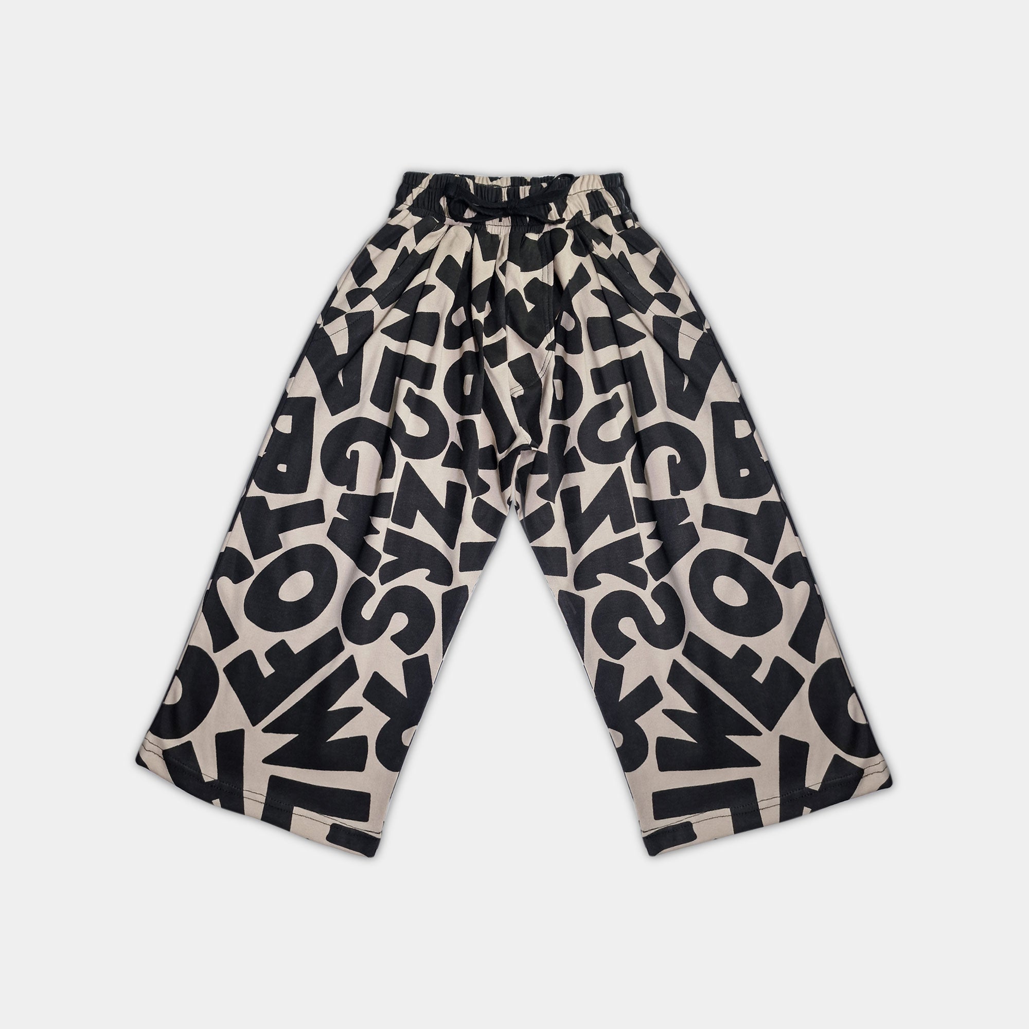 Black Tee with Printed Tapered Pants