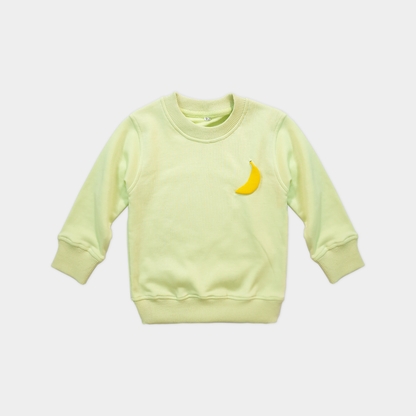 Banana Pop Fleece Set – Playful Lime with Puff Banana Print