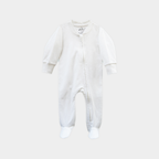 White Cotton Jersey – Zipper Sleepsuit