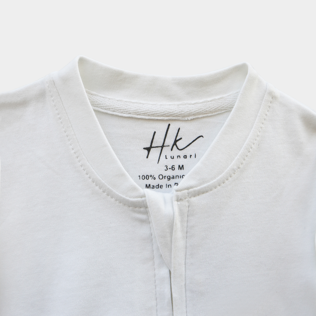 White Cotton Jersey – Zipper Sleepsuit