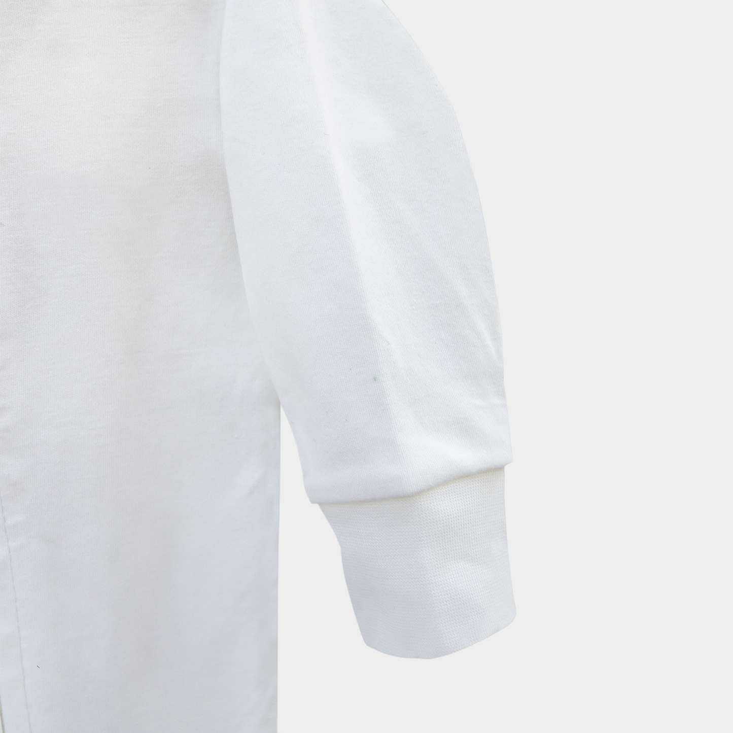 White Cotton Jersey – Zipper Sleepsuit