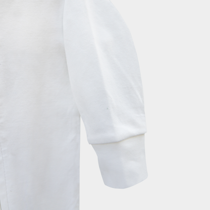 White Cotton Jersey – Zipper Sleepsuit