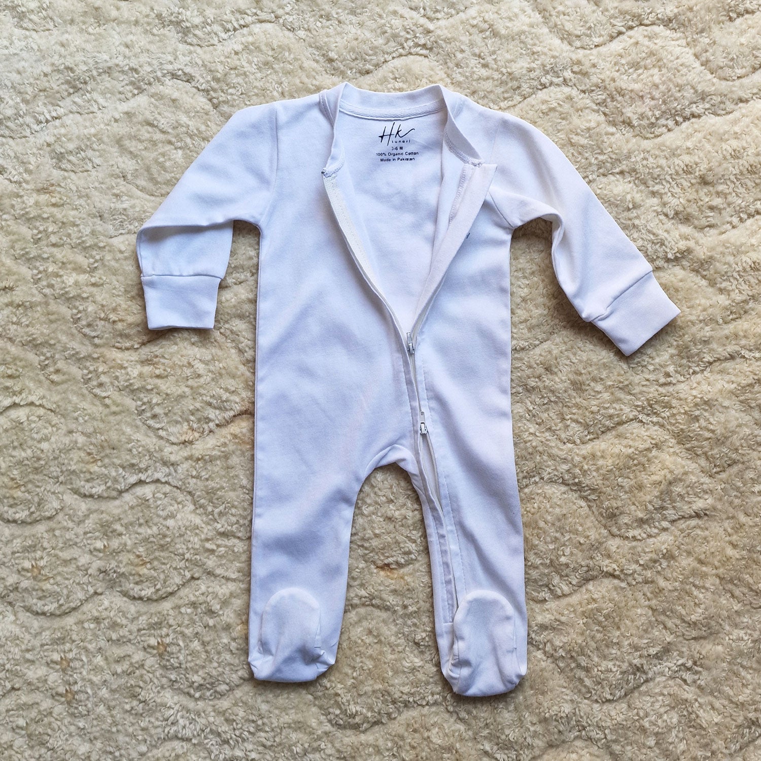 Pack of 2 Baby Cotton Rompers – Sky Blue & White Sleepsuits