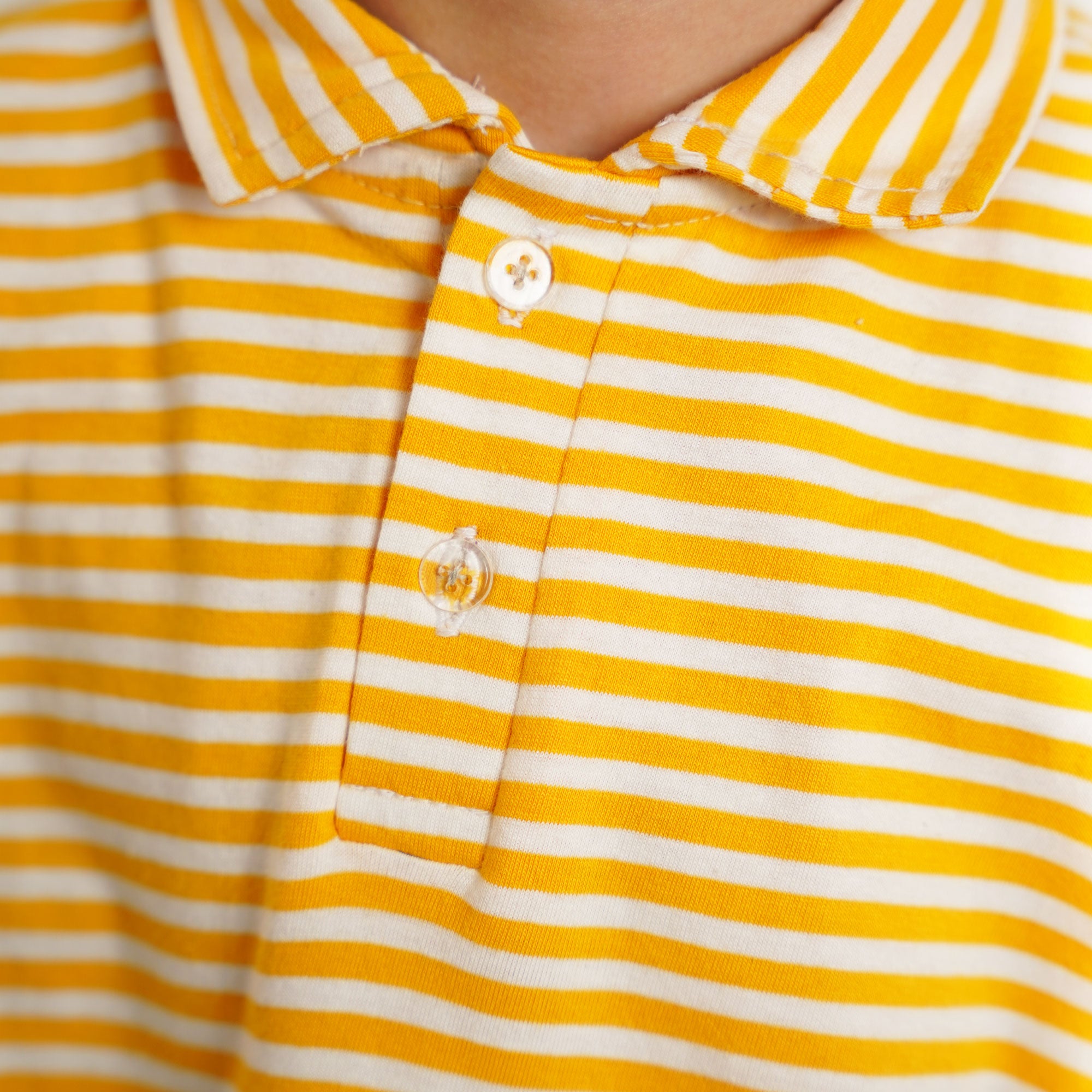 Yellow Stripe Polo Shirt – Cotton