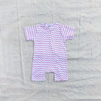 Pink Zigzag Cotton Zip Half Romper
